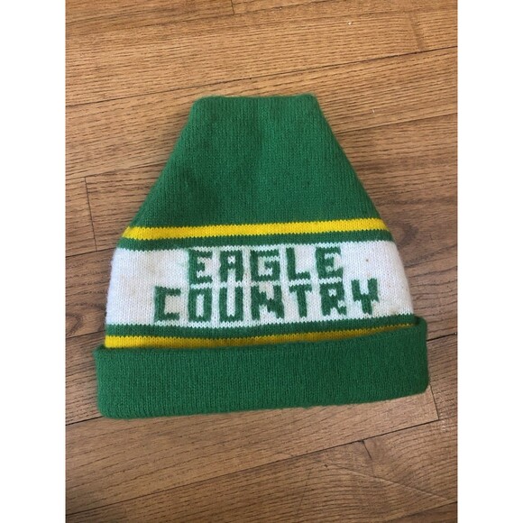 Vintage Philadelphia Eagles Country Knit Winter Hat - 70s 80s Kelly Green beanie - Picture 2 of 3